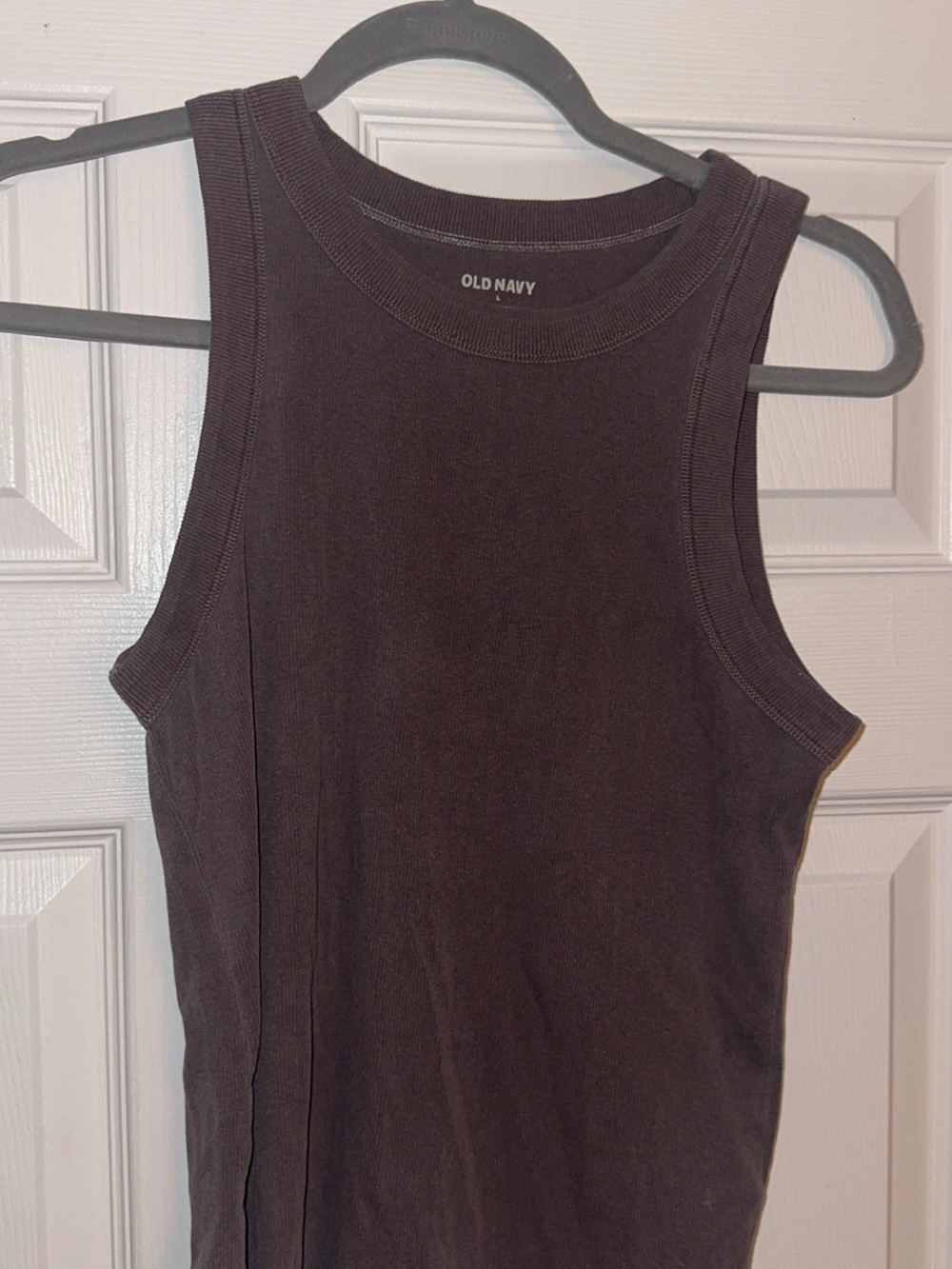 Old Navy Women's Snug Cropped Ribbed Tank Top - Washed Dark Mauve Color